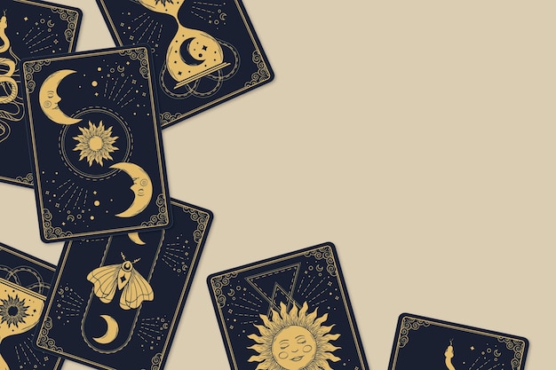 Hand drawn tarot cards background