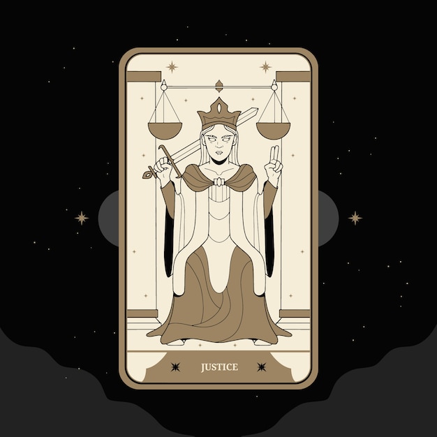 Hand drawn tarot cards illustration