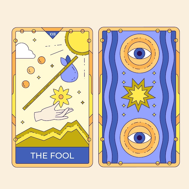 Free Vector hand drawn tarot cards illustration