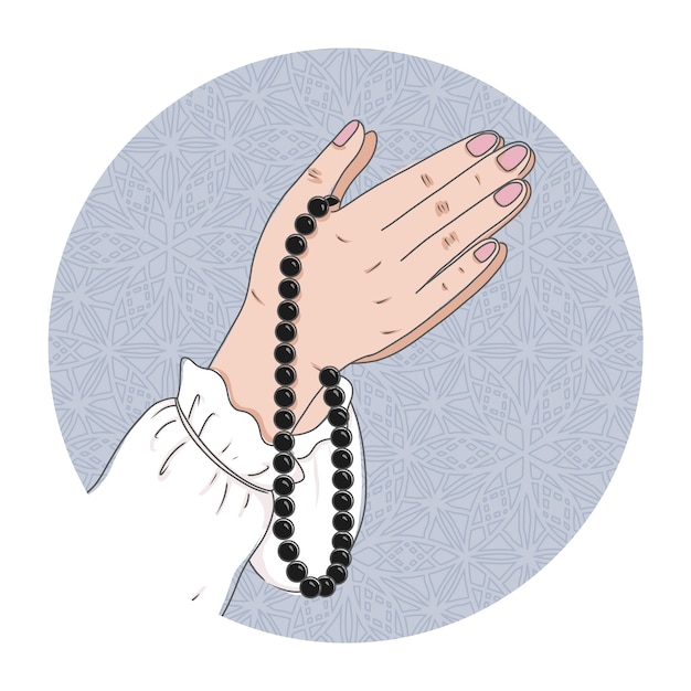 Free Vector hand drawn tasbih illustration