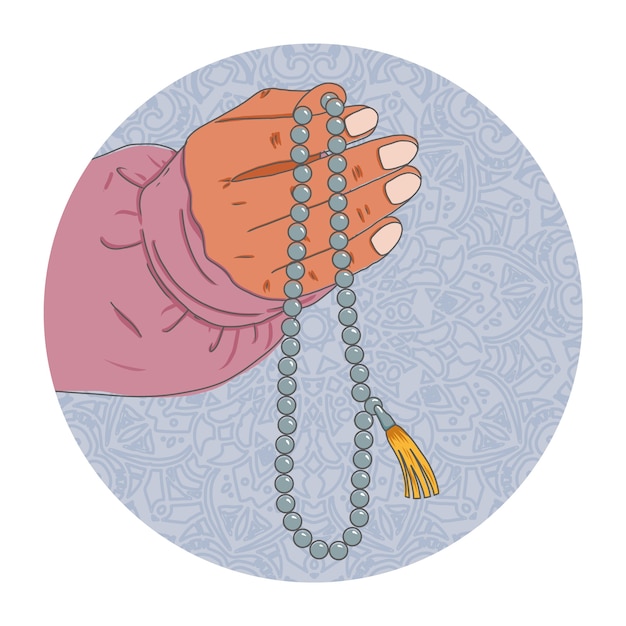 Free Vector hand drawn tasbih illustration