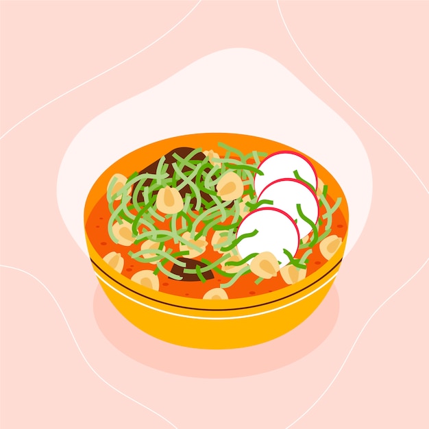 Free Vector hand drawn tasty pozole illustration