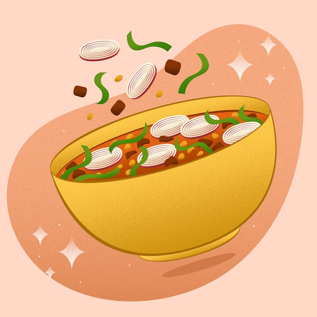 Free Vector hand drawn tasty pozole illustration