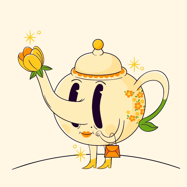 Free Vector hand drawn tea  cartoon illustration