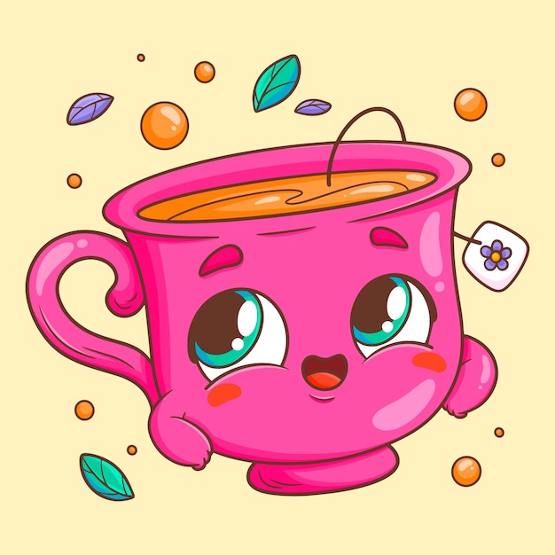 Free Vector hand drawn tea cartoon illustration