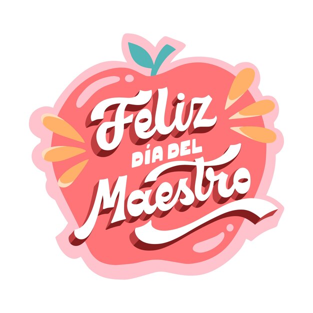 Hand drawn teacher's day lettering in spanish