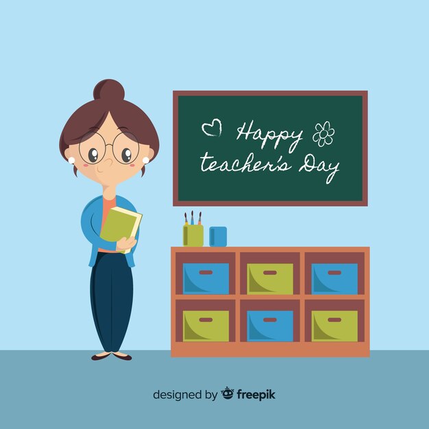 Hand drawn teachers day background