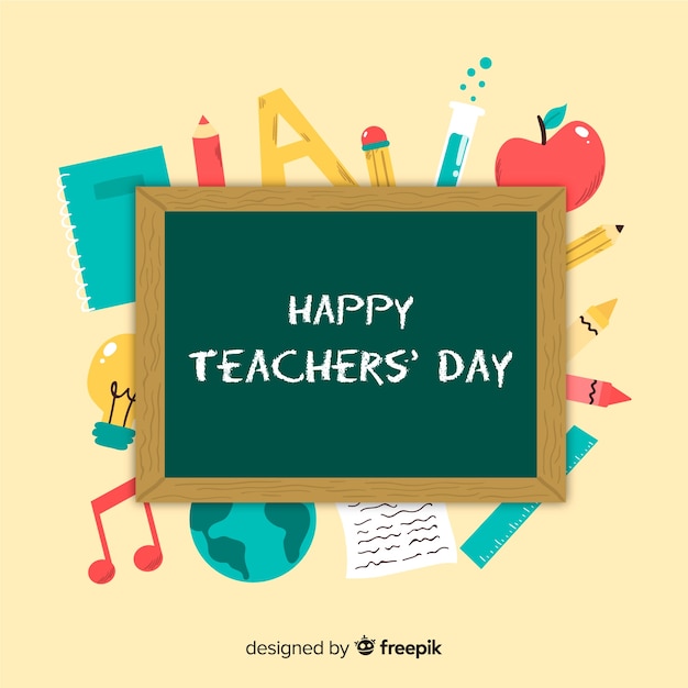 Hand drawn teachers day background