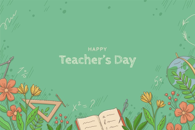 Hand drawn teachers' day background