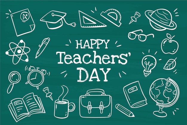 Hand drawn teachers' day background