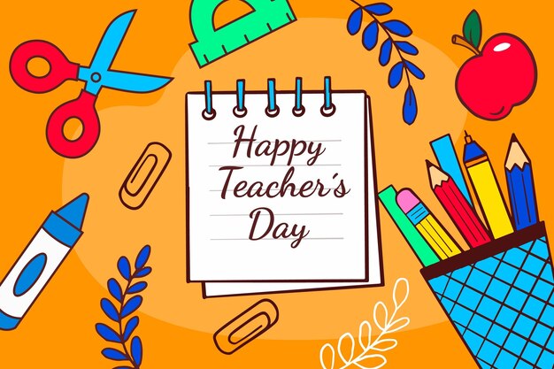 Hand drawn teachers' day background