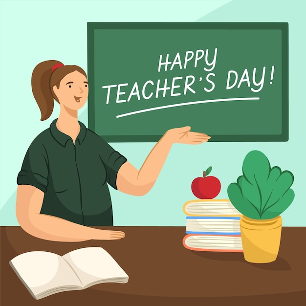 Free Vector hand drawn teachers day concept