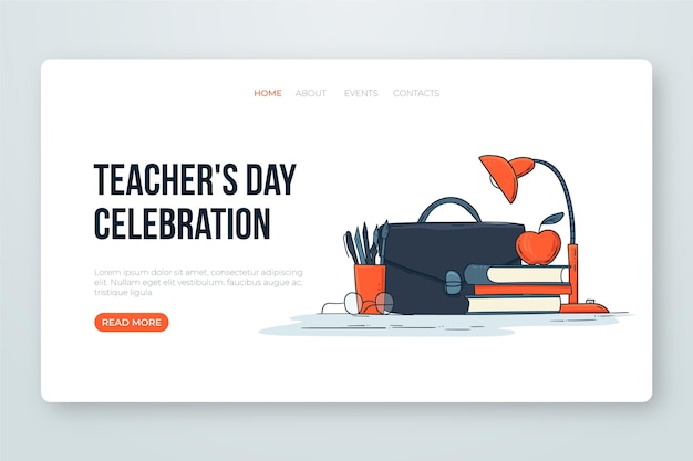 Hand drawn teachers' day landing page template