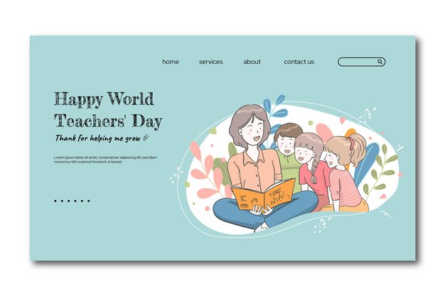 Hand drawn teachers' day landing page template