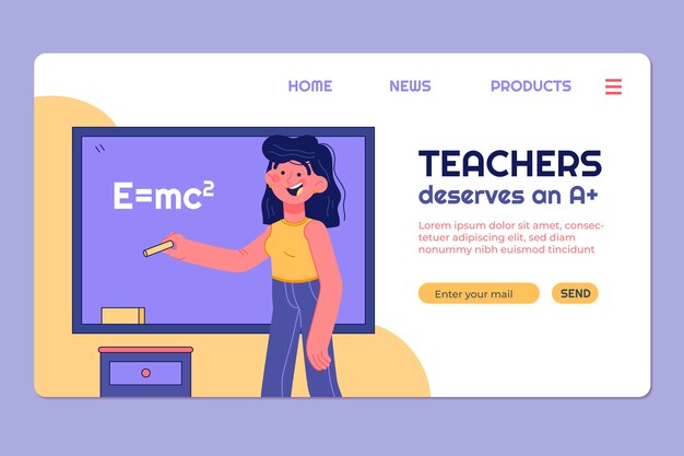 Hand drawn teachers' day landing page template