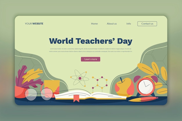 Hand drawn teachers' day landing page template