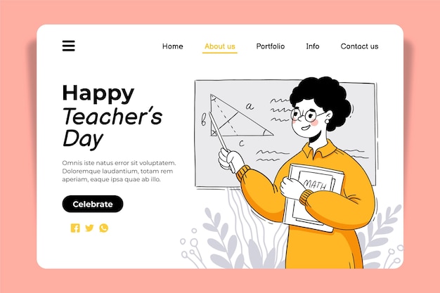 Hand drawn teachers' day landing page template