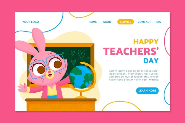 Hand drawn teachers' day landing page template