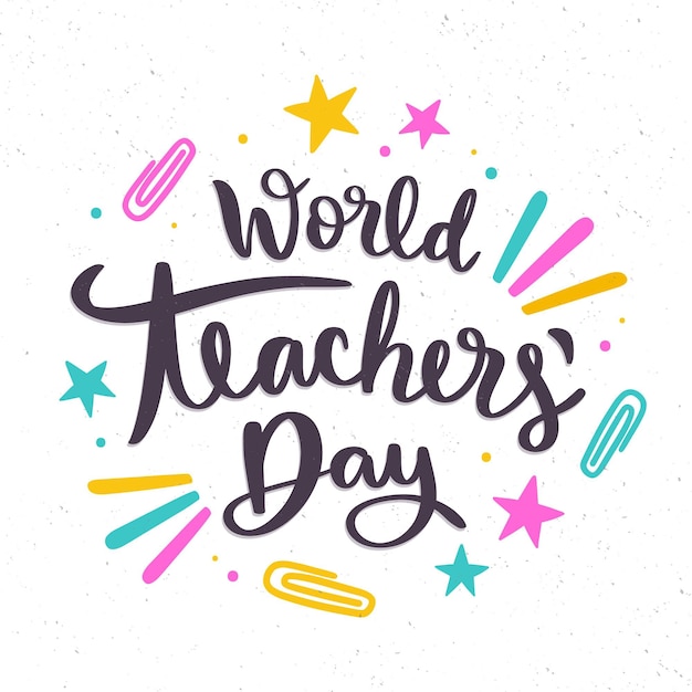 Free Vector hand drawn teachers' day lettering