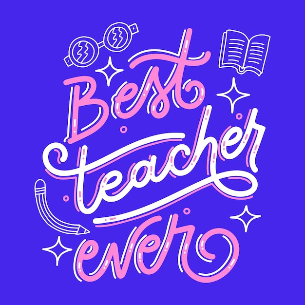 Free Vector hand drawn teachers' day lettering