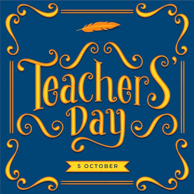 Free Vector hand drawn teachers' day lettering