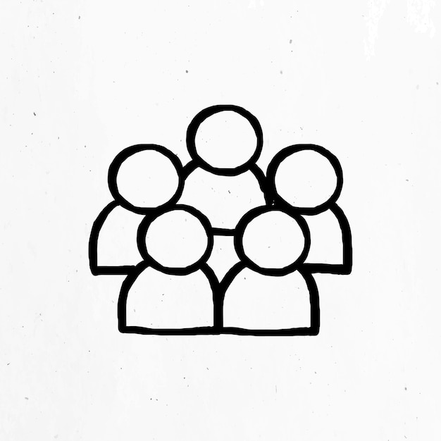 Hand drawn teamwork icon 