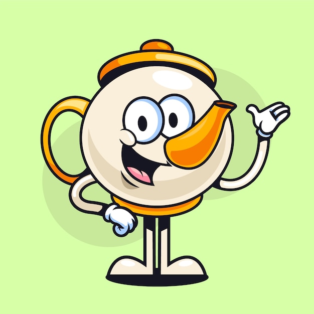 Free vector hand drawn teapot cartoon illustration