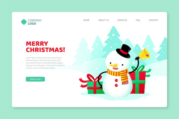 Free vector hand drawn template christmas landing page