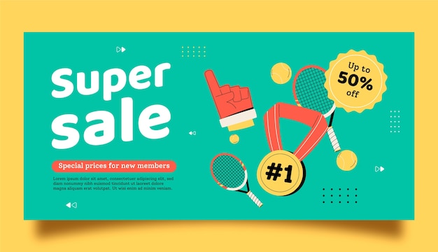 Hand drawn tennis game sale banner