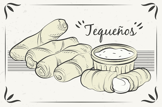 Free Vector hand drawn tequeños illustration