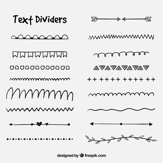 Hand drawn text dividers