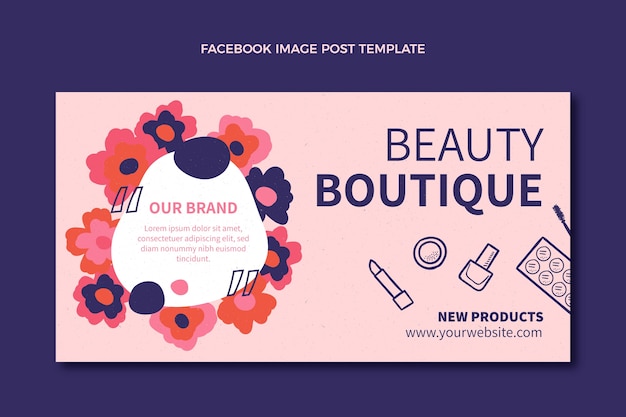 Hand drawn texture boutique design template