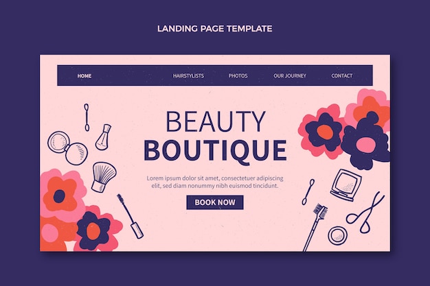 Hand drawn texture boutique template