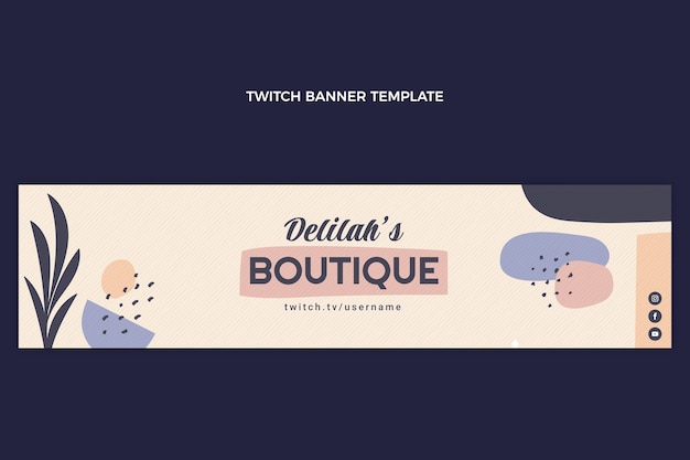 Free vector hand drawn texture boutique twitch banner