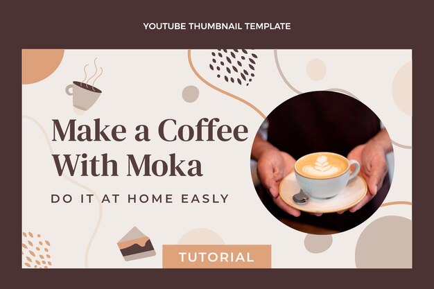 Hand drawn texture coffee shop youtube thumbnail