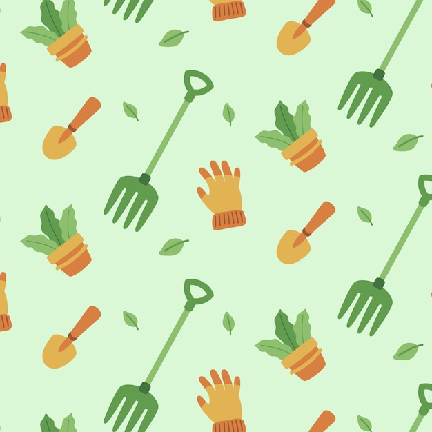 Free Vector hand drawn texture gardening pattern