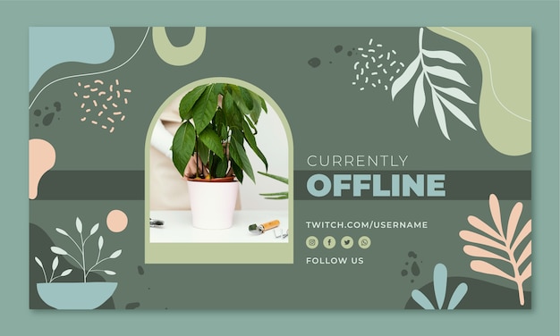 Free Vector hand drawn texture gardening twitch background