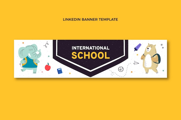 Hand drawn texture international school template