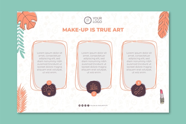 Hand drawn texture makeup artist infographic