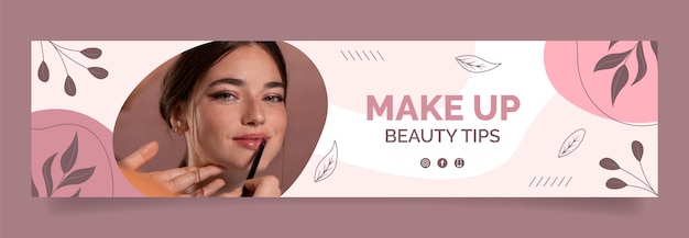 Hand drawn texture makeup artist twitch banner