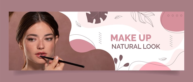 Hand drawn texture makeup artist twitter header