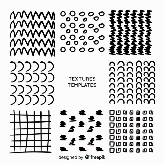 Hand drawn texture template collection