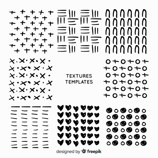 Hand drawn texture template collection