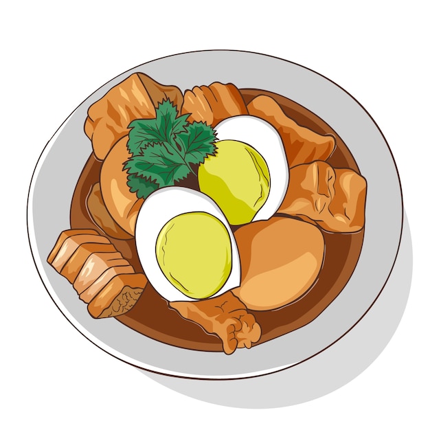 Free Vector hand drawn thai food illustration