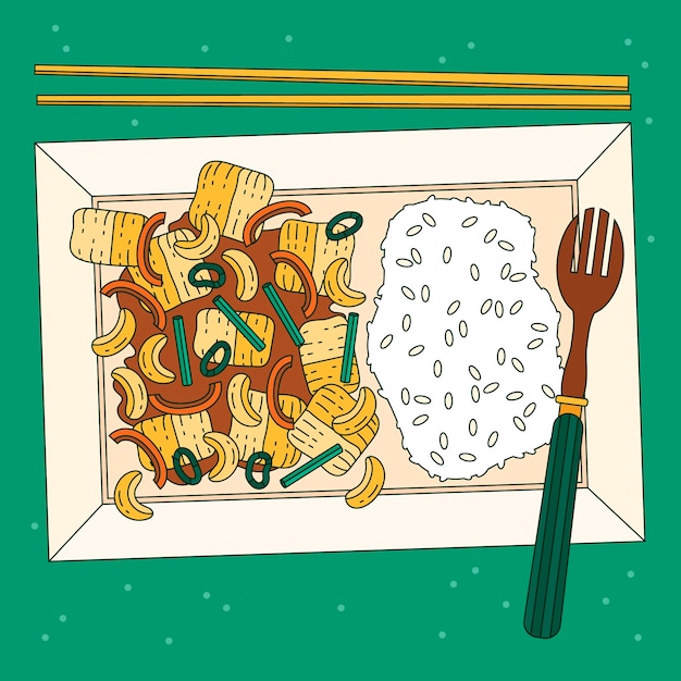 Free Vector hand drawn thai food illustration