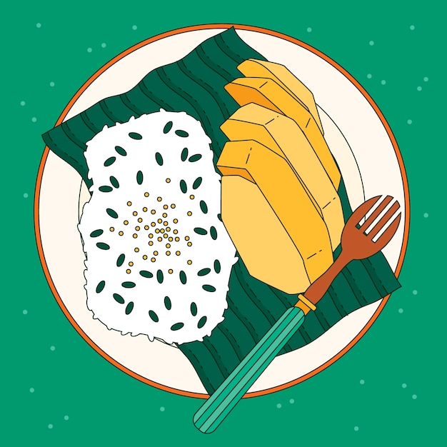 Free Vector hand drawn thai food illustration