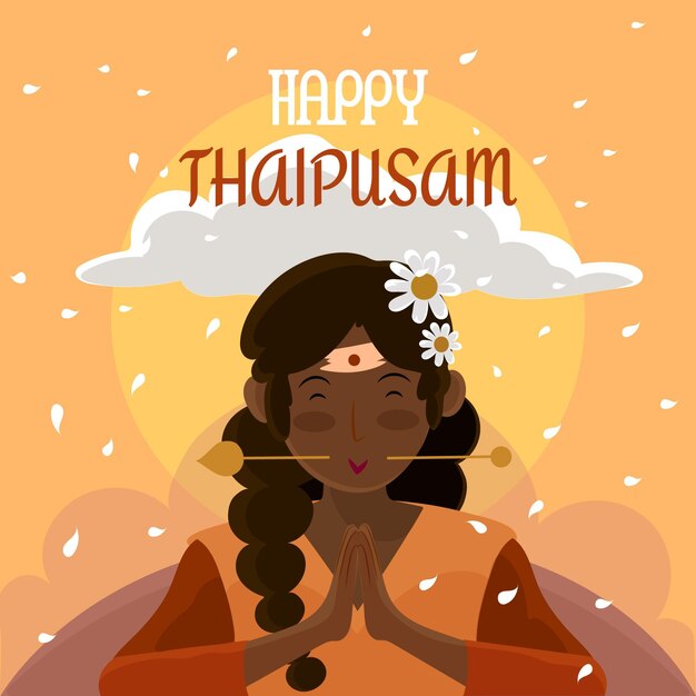 Hand drawn thaipusam festival