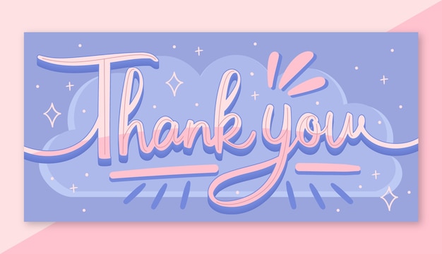 Free Vector hand drawn thank you text design banner