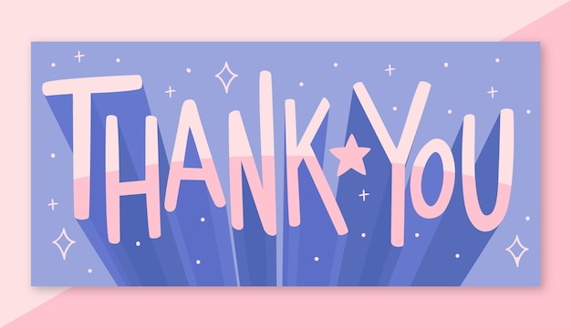 Free Vector hand drawn thank you text design banner