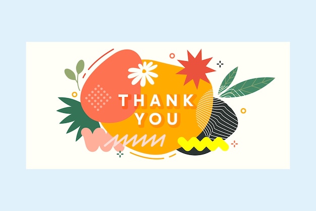 Free Vector hand drawn thank you text design banner